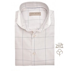 John Miller Non-Iron Windowpane Check Shirt Sand
