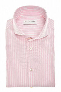 John Miller Organic Cotton Oxford Stripe Overhemd Licht Roze