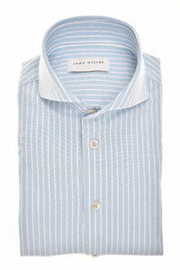 John Miller Organic Cotton Oxford Stripe Shirt Light Blue