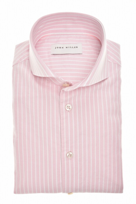 John Miller Organic Cotton Oxford Stripe Shirt Light Pink