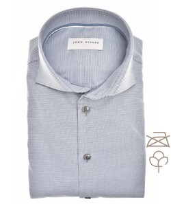 John Miller Organic Houndstooth Shirt Mid Blue