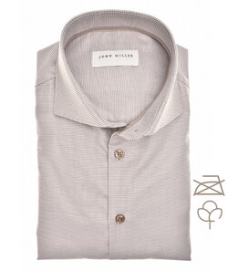 John Miller Organic Houndstooth Shirt Mid Brown