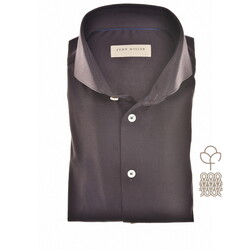 John Miller Plain Color Cotton Tricot Overhemd Donker Bruin