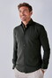 John Miller Plain Color Hyperstretch Cutaway Collar Overhemd Donker Groen