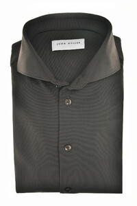 John Miller Plain Color Hyperstretch Cutaway Collar Overhemd Donker Groen