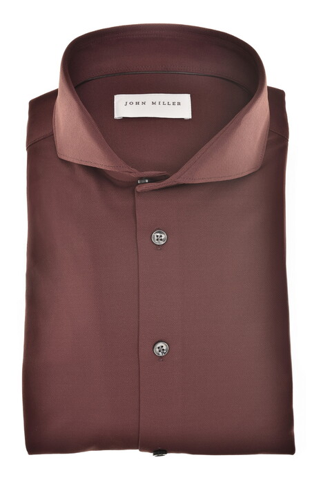 John Miller Plain Color Hyperstretch Cutaway Collar Overhemd Donker Rood