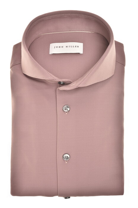 John Miller Plain Color Hyperstretch Cutaway Collar Overhemd Donker Roze