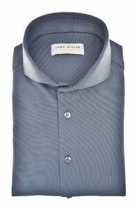 John Miller Plain Color Hyperstretch Cutaway Collar Overhemd Midden Blauw