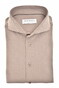John Miller Plain Color Hyperstretch Cutaway Collar Overhemd Midden Bruin