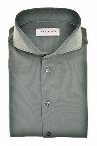 John Miller Plain Color Hyperstretch Cutaway Collar Overhemd Midden Grijs