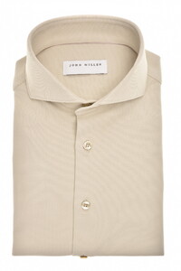 John Miller Plain Color Hyperstretch Cutaway Collar Overhemd Zand
