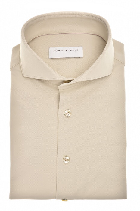 John Miller Plain Color Hyperstretch Cutaway Collar Shirt Sand