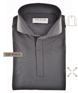 John Miller Plain Hyperstretch Comfort Poloshirt Dark Gray