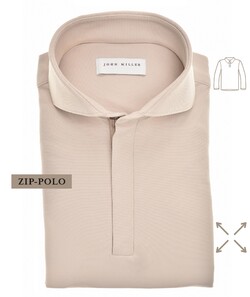 John Miller Plain Hyperstretch Comfort Poloshirt Light Brown