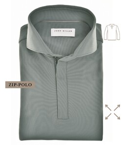 John Miller Plain Hyperstretch Comfort Poloshirt Mid Grey