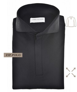 John Miller Plain Hyperstretch Comfort Poloshirt Zwart
