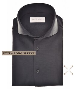 John Miller Plain Hyperstretch Comfort Shirt Overhemd Donker Blauw