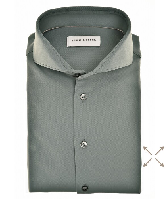 John Miller Plain Hyperstretch Comfort Shirt Overhemd Midden Grijs