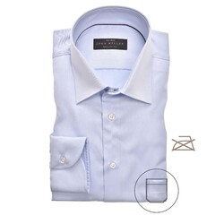 John Miller Regular Uni Non Iron Overhemd Licht Blauw