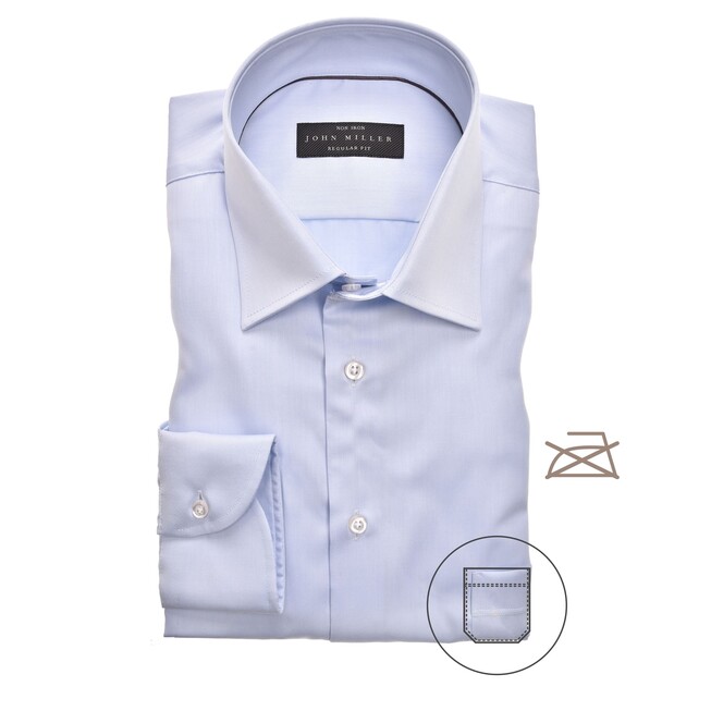 John Miller Regular Uni Non Iron Shirt Light Blue