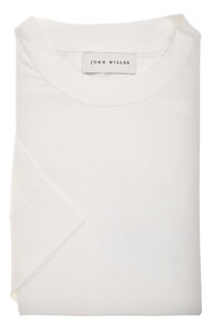 John Miller Round Neck Casual Fit Solid Color Jersey T-Shirt Antiekwit