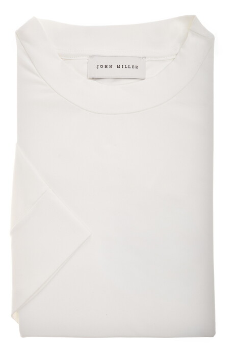 John Miller Round Neck Casual Fit Solid Color Jersey T-Shirt Antiekwit