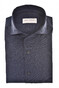 John Miller Schiller Collar Faux-Uni Fine Stretch Wool Blend Overhemd Donker Blauw