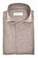 John Miller Schiller Collar Faux-Uni Fine Stretch Wool Blend Overhemd Midden Bruin