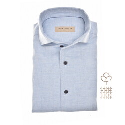 John Miller Schiller Flanel Overhemd Licht Blauw