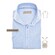 John Miller Short Sleeve Faux-Uni Subtle Cotton Jersey Stretch Polo Licht Blauw