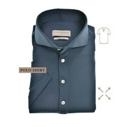 John Miller Short Sleeve Slim Stretch Polo Navy