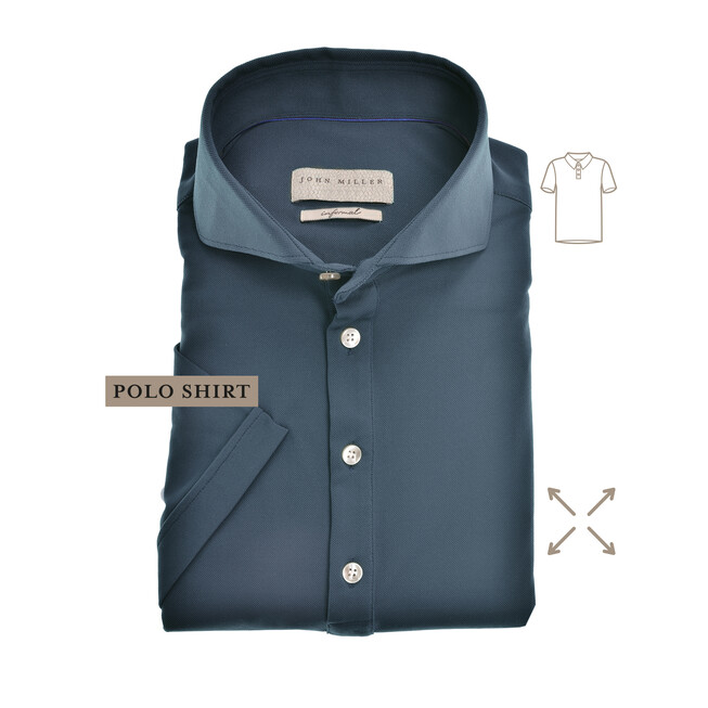John Miller Short Sleeve Slim Stretch Polo Navy