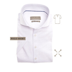 John Miller Short Sleeve Slim Stretch Polo Wit