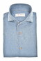 John Miller Slim Denim Subtle Cotton Stretch Contrast Buttons Overhemd Denim Blue