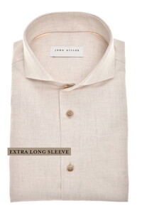 John Miller Slim Extra Long Sleeve Cotton Flanel Overhemd Zand