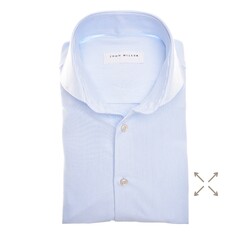 John Miller Slim Fine Striped Hyperstretch Overhemd Licht Blauw