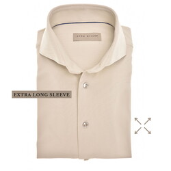John Miller Slim-Fit Hyperstretch Extra Long Sleeve Overhemd Licht Bruin