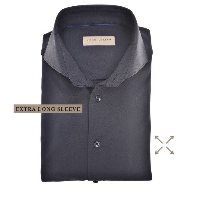 John Miller Slim-Fit Hyperstretch Extra Long Sleeve Overhemd Navy