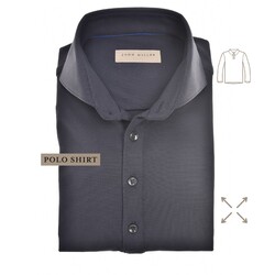 John Miller Slim-Fit Hyperstretch Long Sleeve Poloshirt Dark Evening Blue
