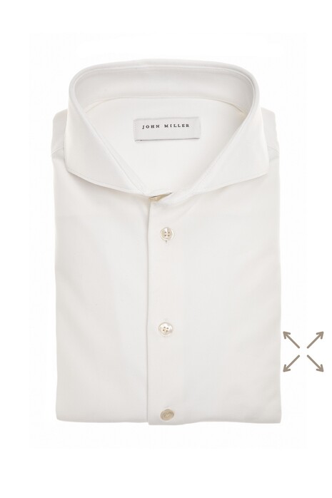 John Miller Slim-Fit Hyperstretch Overhemd Antiekwit