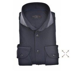 John Miller Slim-Fit Hyperstretch Overhemd Donker Blauw