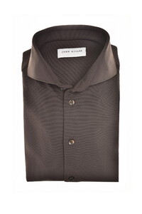 John Miller Slim-Fit Hyperstretch Overhemd Donker Bruin