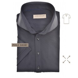 John Miller Slim-Fit Hyperstretch Short Sleeve Button-Polo Poloshirt Dark Evening Blue