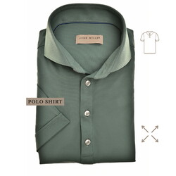 John Miller Slim-Fit Hyperstretch Short Sleeve Button-Polo Poloshirt Mid Green