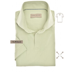 John Miller Slim-Fit Hyperstretch Short Sleeve V-Polo Licht Groen