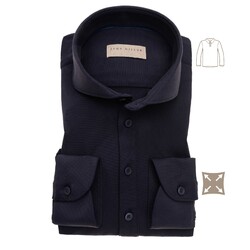 John Miller Slim Fit Long Sleeve Polo Donker Blauw