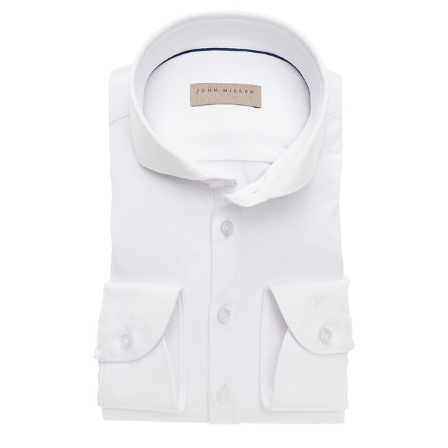 John Miller Slim Fit Long Sleeve Polo Wit