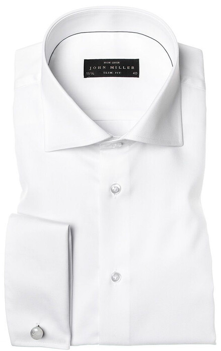 John Miller Slim-Fit Non-Iron Overhemd Wit