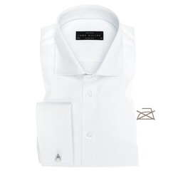 John Miller Slim French Cuff Non Iron Overhemd Wit
