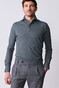 John Miller Slim Hyperstretch Long Sleeve Zip Collar Polo Donker Blauw Melange